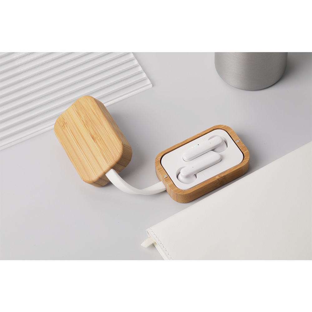 Promosyon Bambu Bluetooth 5.0 Kulaklık - 7551